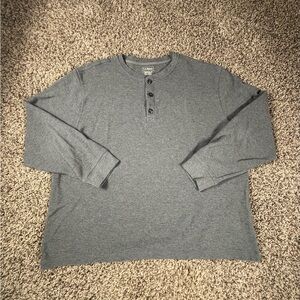 L.L.Bean Traditional Fit Gray Knit Henley Long Sleeve Shirt Men’s Size XXL REG